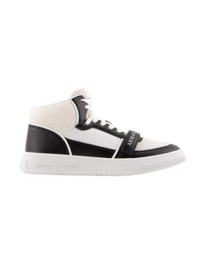 Armani Exchange Heren High-Top Trainers (Wit, Zwart)