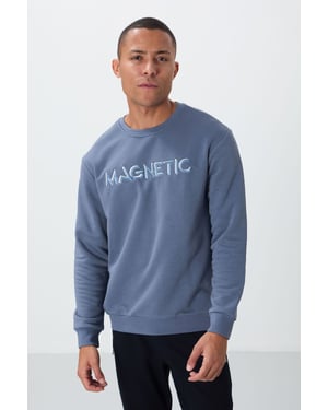 Heren Geprinte Ronde Hals Sweatshirt