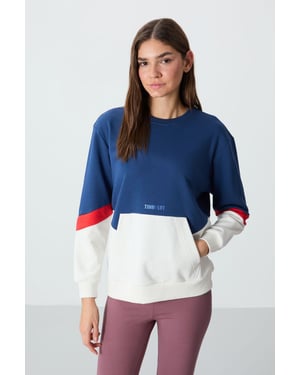 Oversized Kleurgeblokte Crewneck Sweater