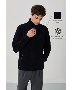 Heren Pluche Zip-voorkant Sweater