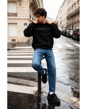 Heren Geprinte Ronde Hals Sweatshirt