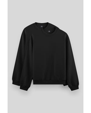 Heren Effen Rundhals Sweatshirt