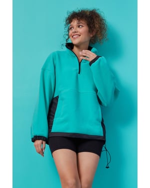 Oversized Half-zip Pluche Sweatshirt