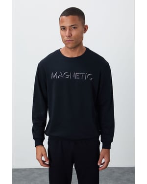 Heren Geprinte Ronde Hals Sweatshirt