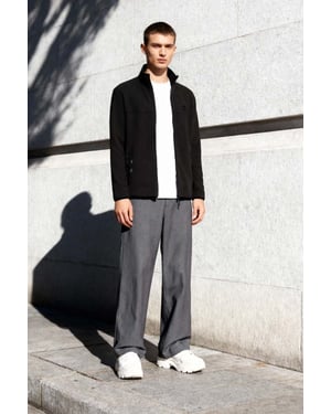 Heren Pluche Zip-up Sweatshirt