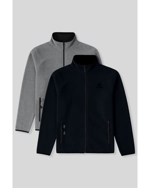 Heren Pluche Rits-Voorkant Sweatshirt