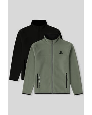 Heren Pluche Rits-Voorkant Sweatshirt