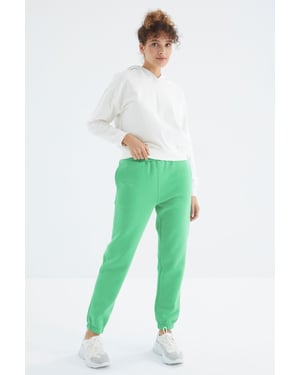 Dames Hoge Taille Fleece Joggingbroek