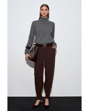 Dames Hoge Taille Wijde Pijpen Crepe Broek
