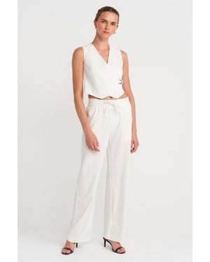 Dames Rechte Gestreepte Broek