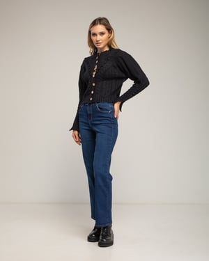 Basic wide leg jeans met een hoge taille.