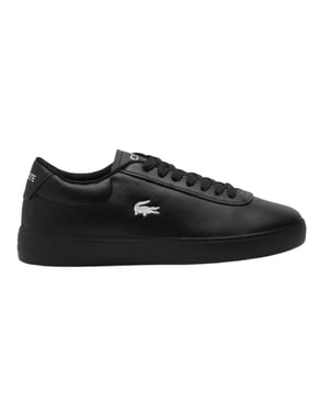 Lacoste Heren Baseshot Evo platte sneakers van krokodillenleer (Zwart)