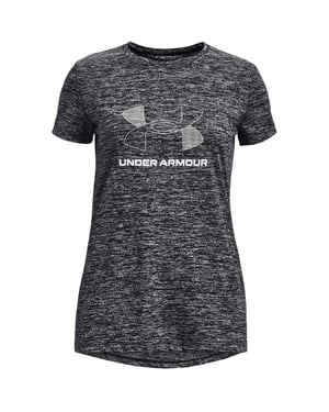 Under Armour Meisjes T-shirt met ronde hals, normale pasvorm (Zwart)