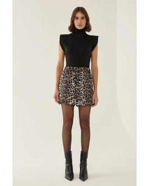 Hoge Taille Luipaardprint Mini Shorts
