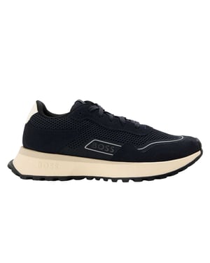 Boss Heren Jonah Suède Trainers (Donkerblauw)