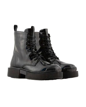 Armani Exchange Dames/Dames Flatform Combat Boots (Zwart)