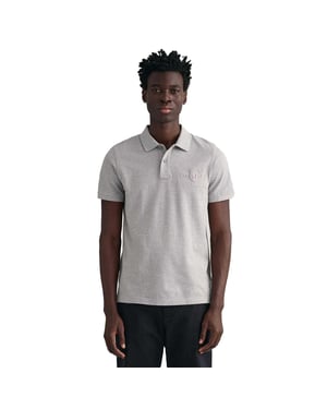 Gant Heren Shield Poloshirt met Korte Mouwen (Grijs)