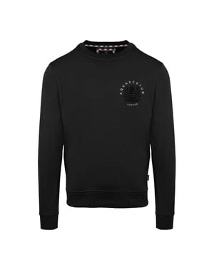 Aquascutum Heren Sweatshirt met lange mouwen en ronde hals (Zwart)