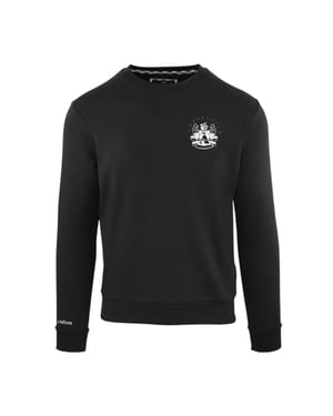 Aquascutum Heren Sweatshirt met Geborduurd Logo Ronde Hals (Zwart)