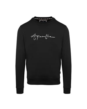 Aquascutum Heren Script Crew Neck Regular Sweatshirt (Zwart)
