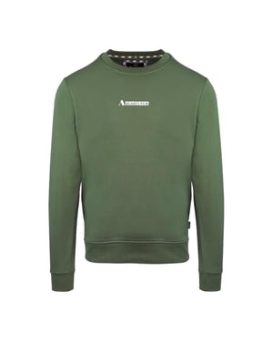 Aquascutum Heren Katoenmix geribbeld kraag Regular Sweatshirt (Militair Groen)
