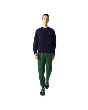 Lacoste Heren Sweatshirt met Geborduurd Logo Fleece Crew Hals (Marine)