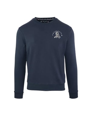 Aquascutum Heren Sweatshirt met Geborduurd Logo Ronde Hals (Marine)