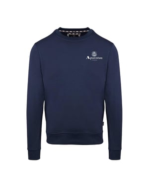 Aquascutum Heren Katoenmix geribbeld kraag Regular Sweatshirt (Marine)