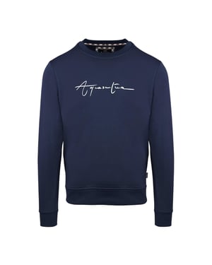 Aquascutum Heren Script Crew Neck Regular Sweatshirt (Marine)