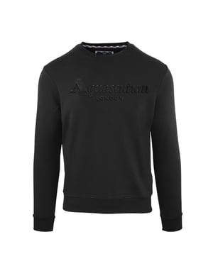 Aquascutum Heren Sweatshirt Geborduurd Logo Katoen (Zwart)