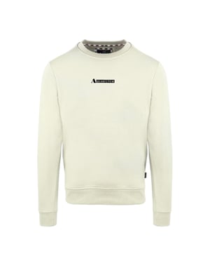 Aquascutum Heren Katoenmix geribbeld kraag Regular Sweatshirt (Boter)