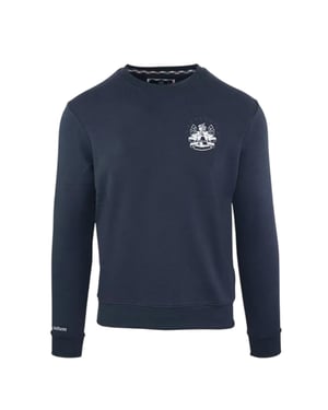 Aquascutum Heren Crest-sweatshirt met ronde hals en normale pasvorm (Marine)