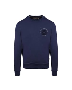 Aquascutum Unisex Sweatshirt met lange mouwen en geribbelde kraag voor volwassenen (Marine)