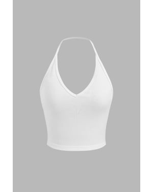 Halter Neck Jersey Crop Top