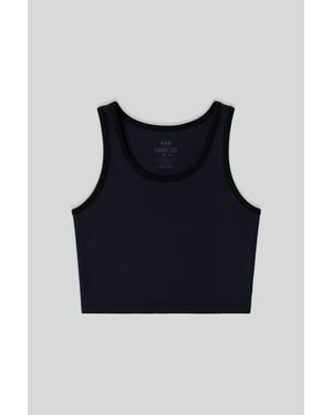 Geribbelde Mouwloze Crop Top