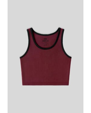 Geribbelde Mouwloze Crop Top