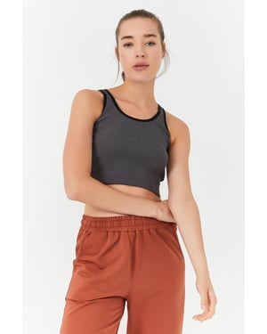 Geribbelde Mouwloze Crop Top