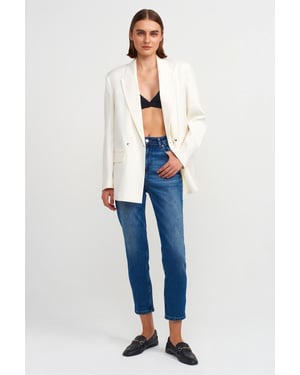Dames Hoge Taille Slim Rechte Jeans