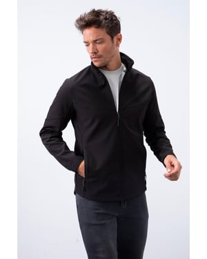 Heren Effen Scuba Zip-Front Jas