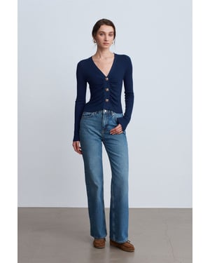 Hoog-Waisted Wijde Jeans van Katoen