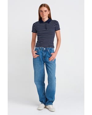 Hoog-Waisted Ballon Wijd-Leg Jeans