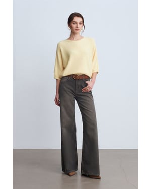 Hoog-Waisted Wijde Jeans van Katoen