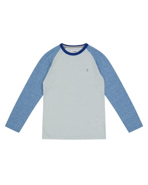 Farah Raglan-baseball-T-shirt voor kinderen (Blauw)