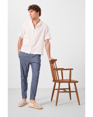 Heren Chino's met rechte pijpen van gabardine