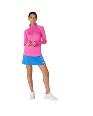Original Penguin Dames/Dames Sweatshirt met Kwart Ritssluiting Regular (Roze)