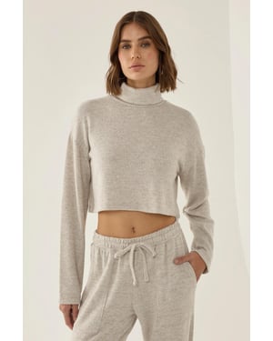 Structuur Turtleneck Crop Trui
