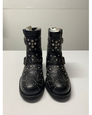 Jimmy Choo bikerlaarzen met studs voor jongeren in zwart leer