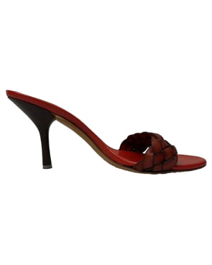 Gucci Geweven Slippers in Rode Leer
