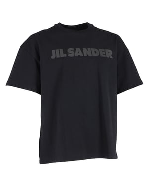 Jil Sander Logo T-shirt in Zwarte Katoen