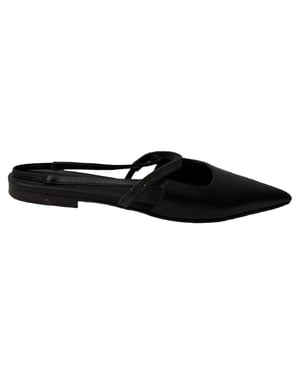 Brunello Cucinelli Versierde Uitsnijding Slingback Ballettijden in Zwart Leer